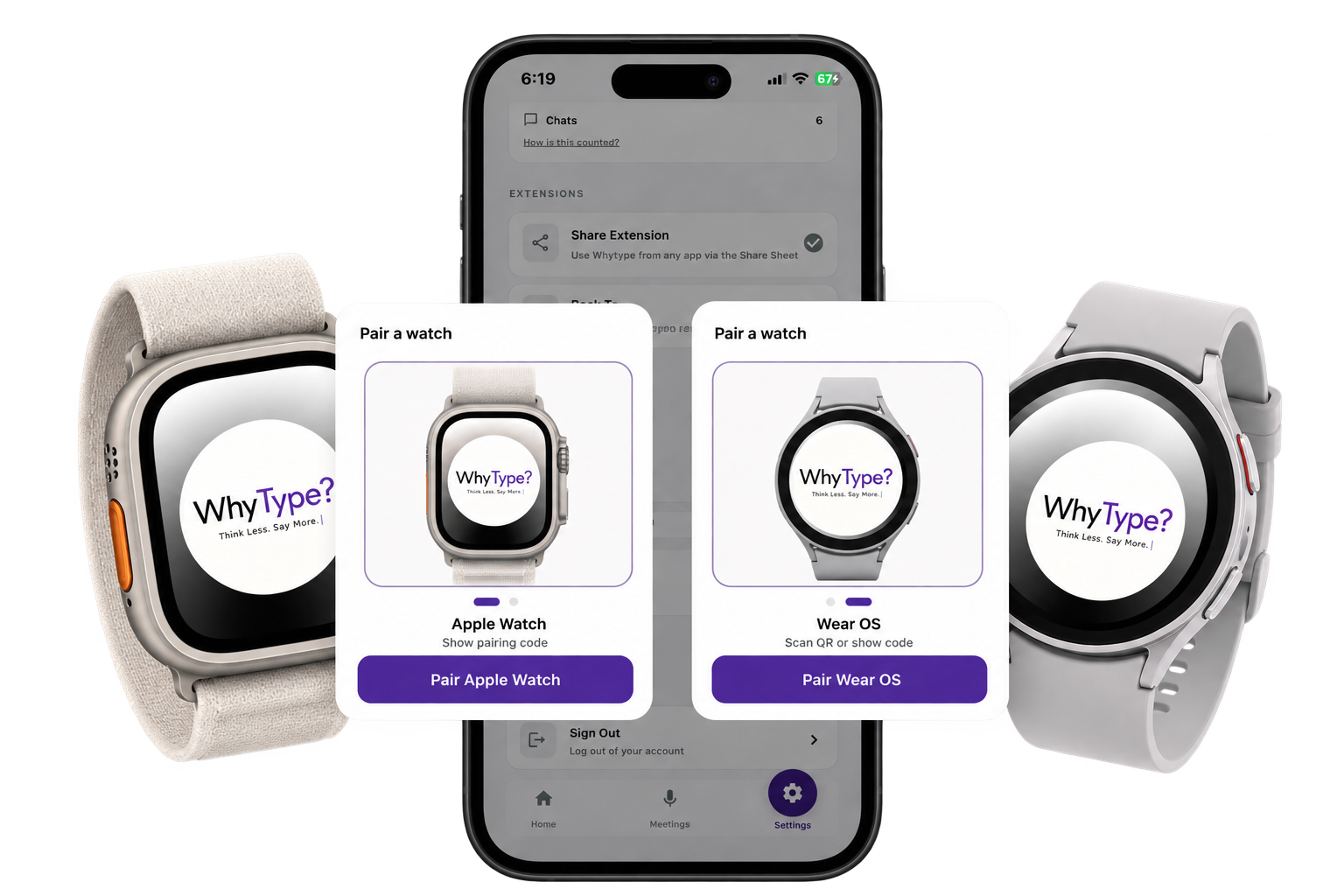 Pairing Whytype from the phone to Apple Watch and Wear OS